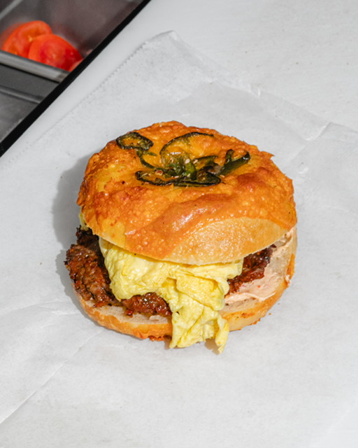 Spin Bagel Feta Inferno sandwich