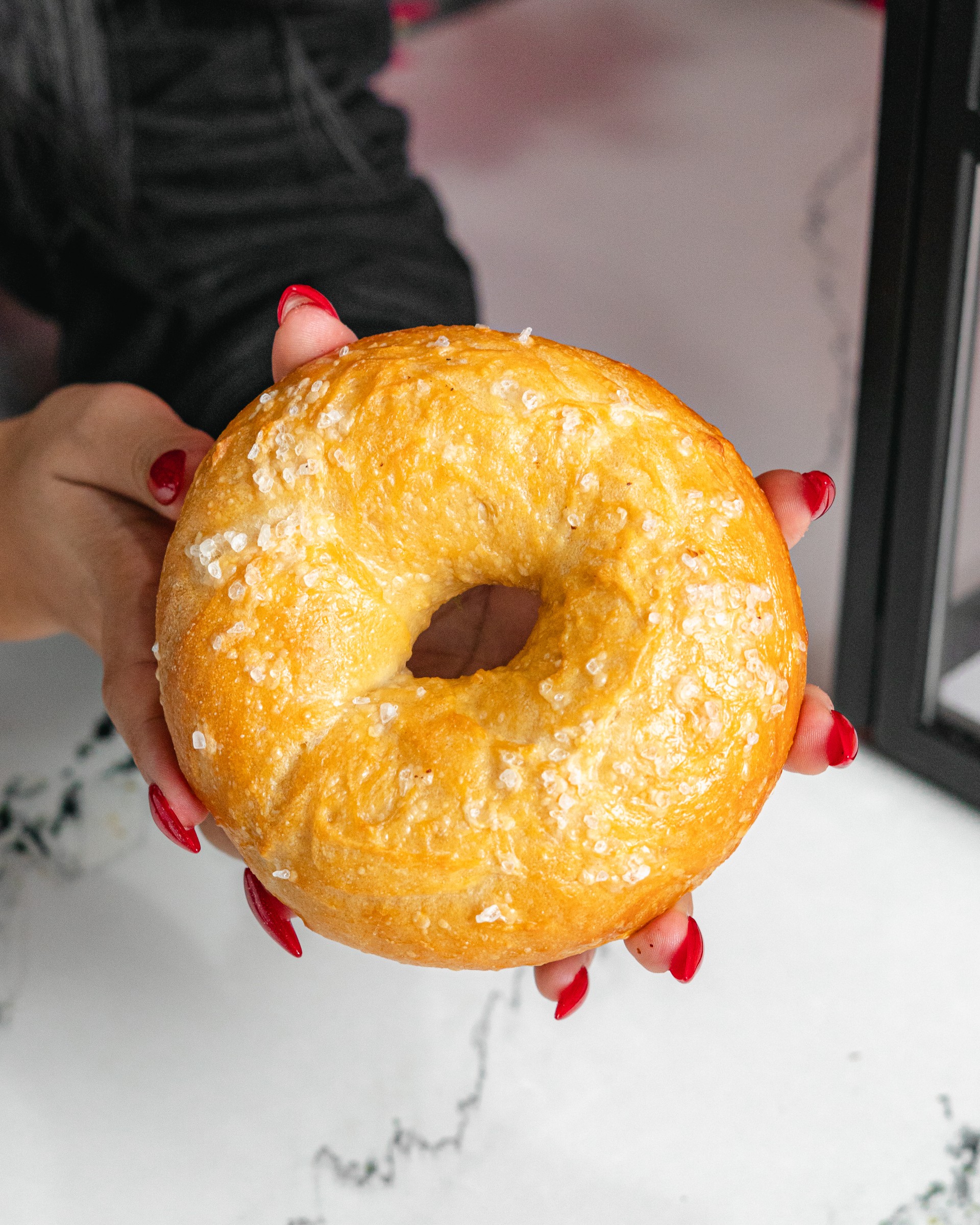Fresh salt bagel